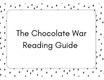Chocolate war study guide answer sheets. - El orden organizacional : poder, estrategia y contradiccion / luiz montano hirose et al.