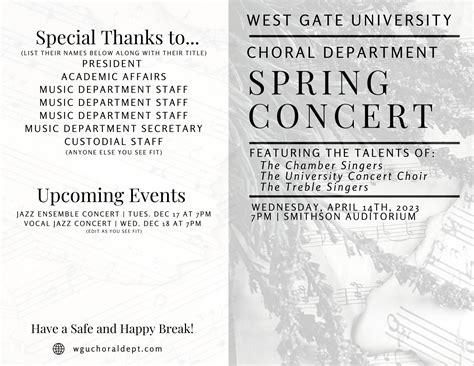 Choir Concert Program Template Awesome Design Layout Templates