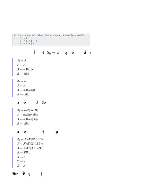 Chomsky Normal Form Calculator FORM