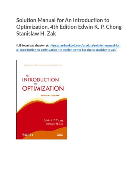 Chong an introduction to optimization solution manual. - Service manual nh 56 gear box.