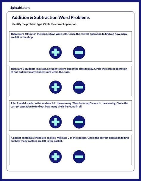 Choose the Correct Operation Math Worksheets SplashLearn