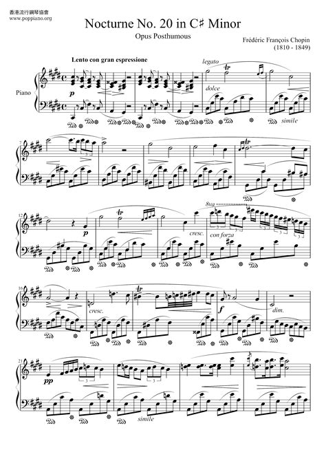 Chopin - Nocturne No. 20 in C# Minor, Op. Post. - YouTube