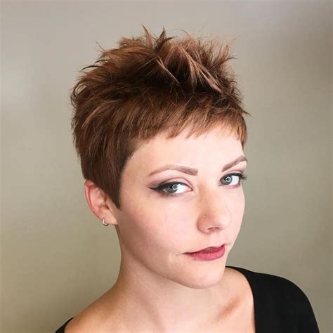 55 Slides. Getty Images. Rocking a short, pixie hairstyle takes guts, but the payoff is worth it. On top of being totally chic, pixie cuts tend to be no-muss, no-fuss, meaning they can save you .... 