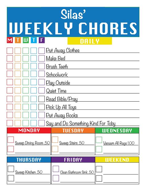 Chores list. Dec 8, 2022 ... I bought this chore list and I thought what better time than to start using it now. I told him that for every 5 check marks I would give him $1. 
