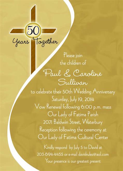 Christian Anniversary Invitations & Invitation Templates Zazzle