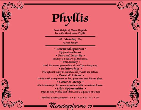 Christian Baby Unisex Name Phyllis Meanings, Religion, Origin …