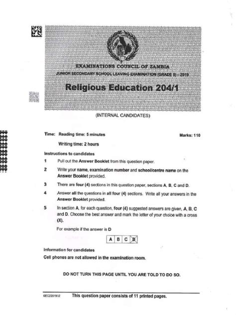 Christian Religious Education Past Papers Tutor View