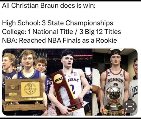 Braun's remarkable resume includes three state championships at Blue Valley Northwest High School in Overland Park, Kansas, and a national title with the Jayhawks last year.. 