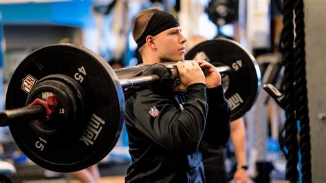 Christian mccaffrey workout. The workout in the video doesn't necessarily reflect how McCaffrey has been training for the current NFL season—judging from the Panthers gear he's repping, it's from 2021 at the latest—but it ... 