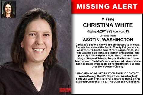 A schoolgirl, Christina White, vanished in 1979 i