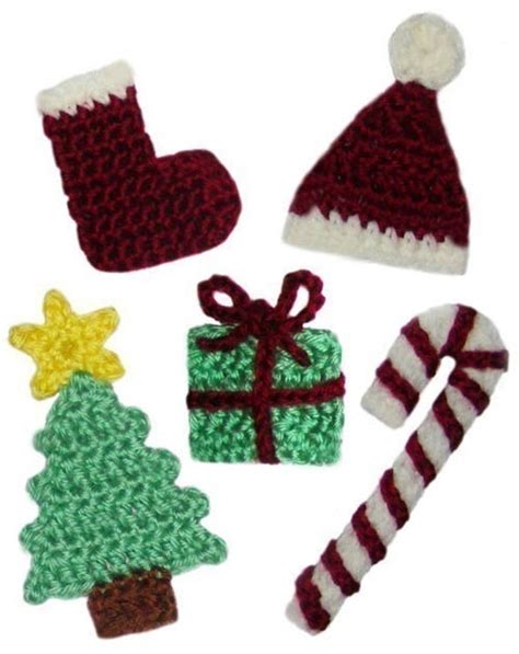 Christmas Appliques Set No.1 PDF Crochet Pattern Instant
