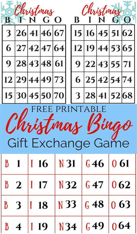 Christmas BINGO Gift Exchange Game December Pin Challenge Gift
