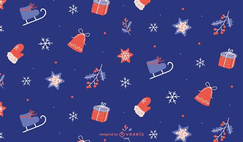 Christmas Blue Pattern Design Vector Download