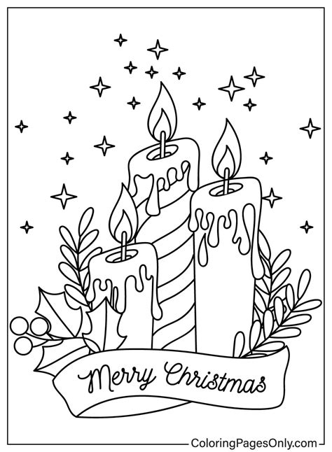 Christmas Candle Coloring Shee