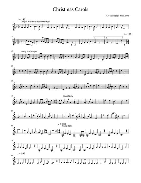 Christmas Carol Medley Sheet music for Violin (Solo) Musescore.com