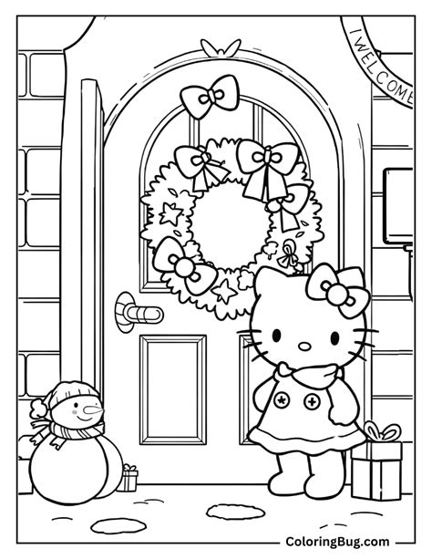 Christmas Coloring Hello Kitty