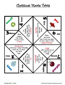 Christmas Cootie Catchers Free By Runde S Room Tpt