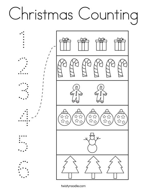 Christmas Counting Coloring Pages