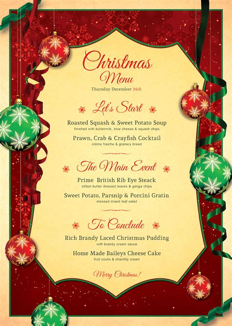 Christmas Day Menu Template