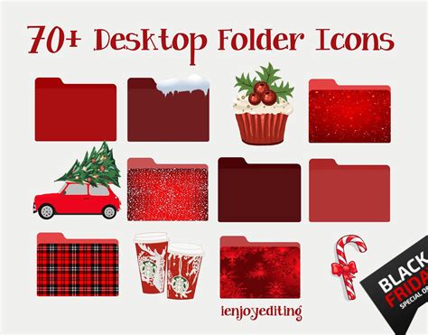 Christmas Desktop Folder Icons for Mac Red Burgundy - Pinterest