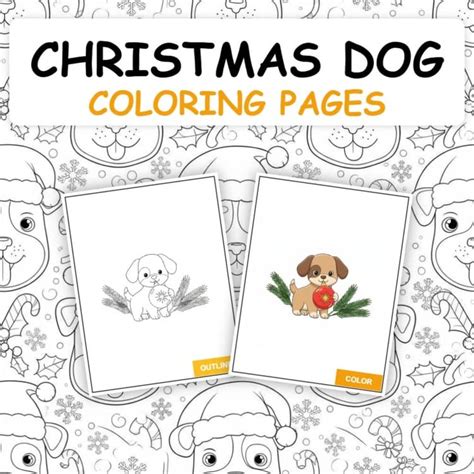 Christmas Dog Coloring Shee