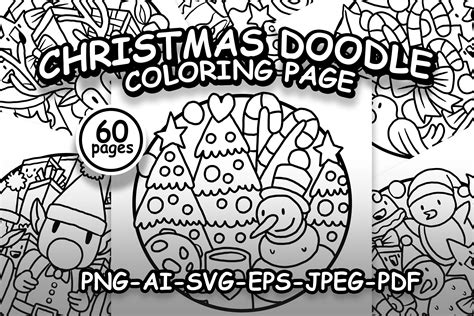 Christmas Doodle Coloring Pages