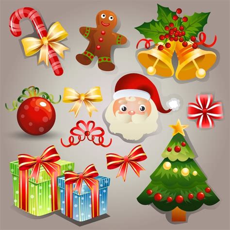 Christmas Elements Set Vector Free Vector Graphics All Free Web Resources for Designer Web