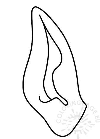 Christmas Elf Ears Vector Image Printable Coloring Page