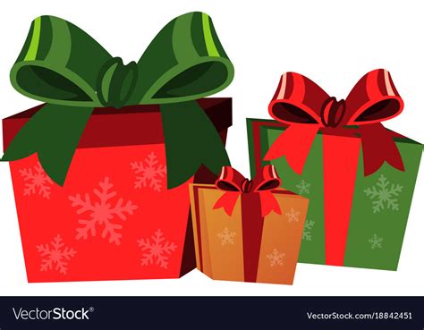 Christmas Gift Box Template Royalty Free Vector Image