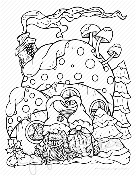 Christmas Gnome Coloring Pages Printable
