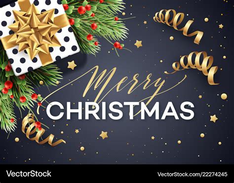 Christmas Greeting Card Template Royalty Free Vector Image