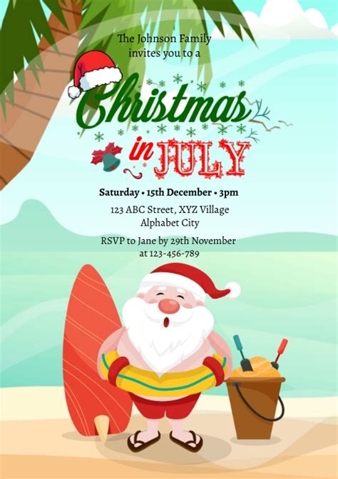 Christmas In July Invitations Invitation Design Blog