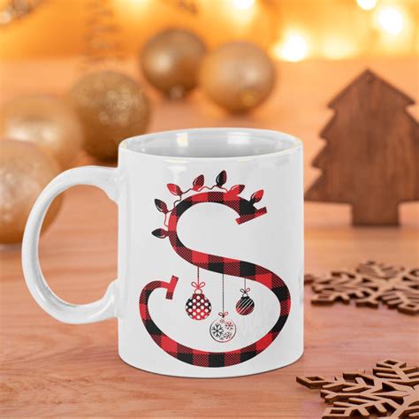 Christmas Initial Coffee Mugs - Etsy