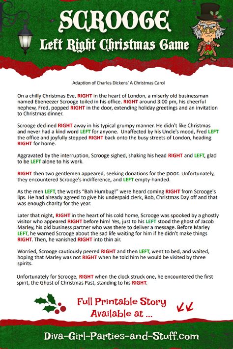 Christmas Left Right Game Printable