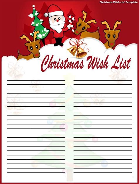 Christmas List Template For Word, Excel And PDF