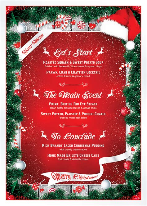 Christmas Menu Template PSD customizable V6
