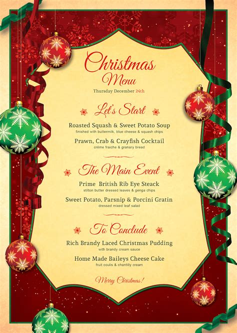 Christmas Menu Templates You Can Create at Home