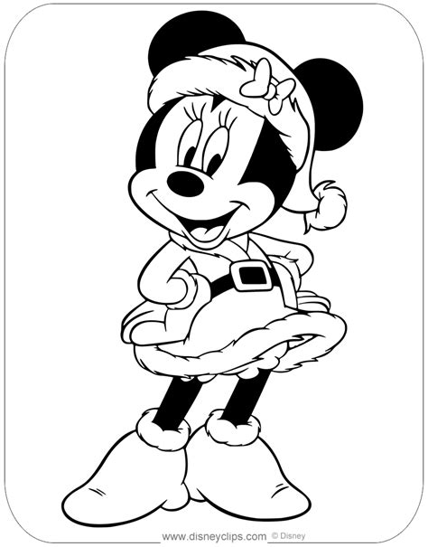 Christmas Minnie Mouse Coloring Pages