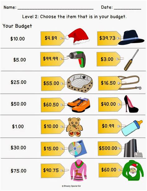 Christmas Money Activity - Lunch Budgeting for Children