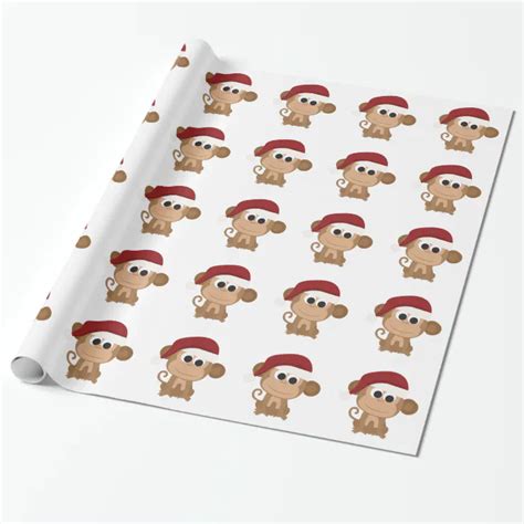 Christmas Monkey Wrapping Paper Zazzle