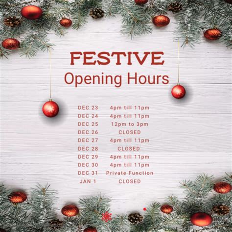 Christmas Opening Hours Poster Template Postermywall