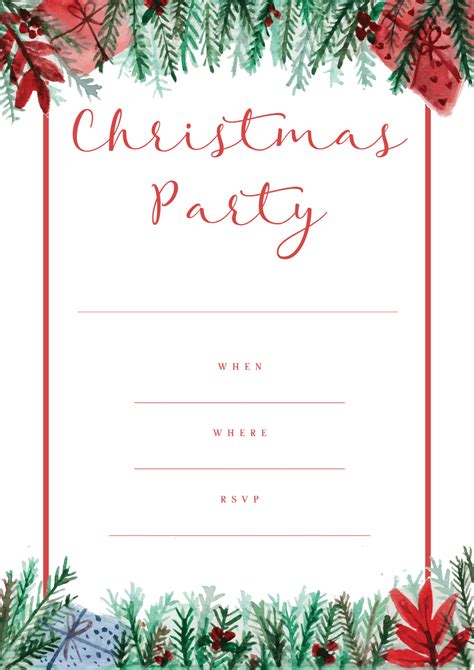 Christmas Party Invitations Templates Free