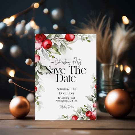 Christmas Party Save The Date Template