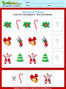 Christmas Pattern Cut and Paste 1 2 1 2 1 Turtle Diary Worksheet