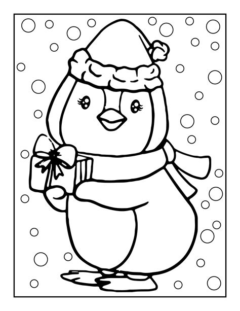 Christmas Penguin Coloring Pages