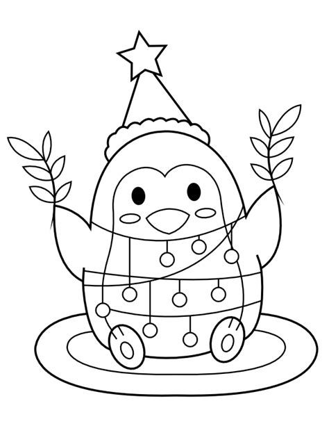 Christmas Penguin Coloring Pages Free Printable Coloring Pages