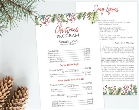 Christmas Program Editable PDF Editable Template Editable Etsy