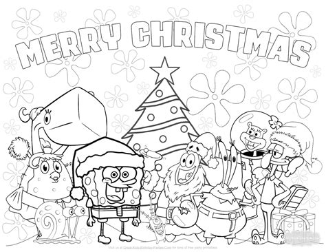 Christmas Spongebob Coloring
