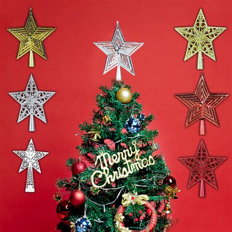 Christmas Star Tree Topper Sparkling Pentagram Treetop …