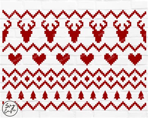 Christmas Sweater Stitch Svg - Etsy